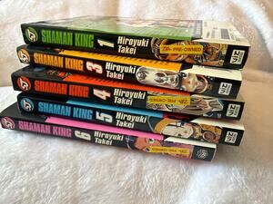 Shaman King Manga Lot Vol 1 3 4 5 6 Hiroyuki Takei Viz Media English 5 Books